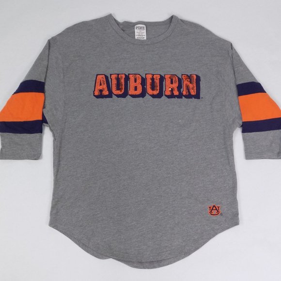 Victoria Secret PINK Auburn Tigers NCCA College Gray Bling TShirt XS - Picture 1 of 9